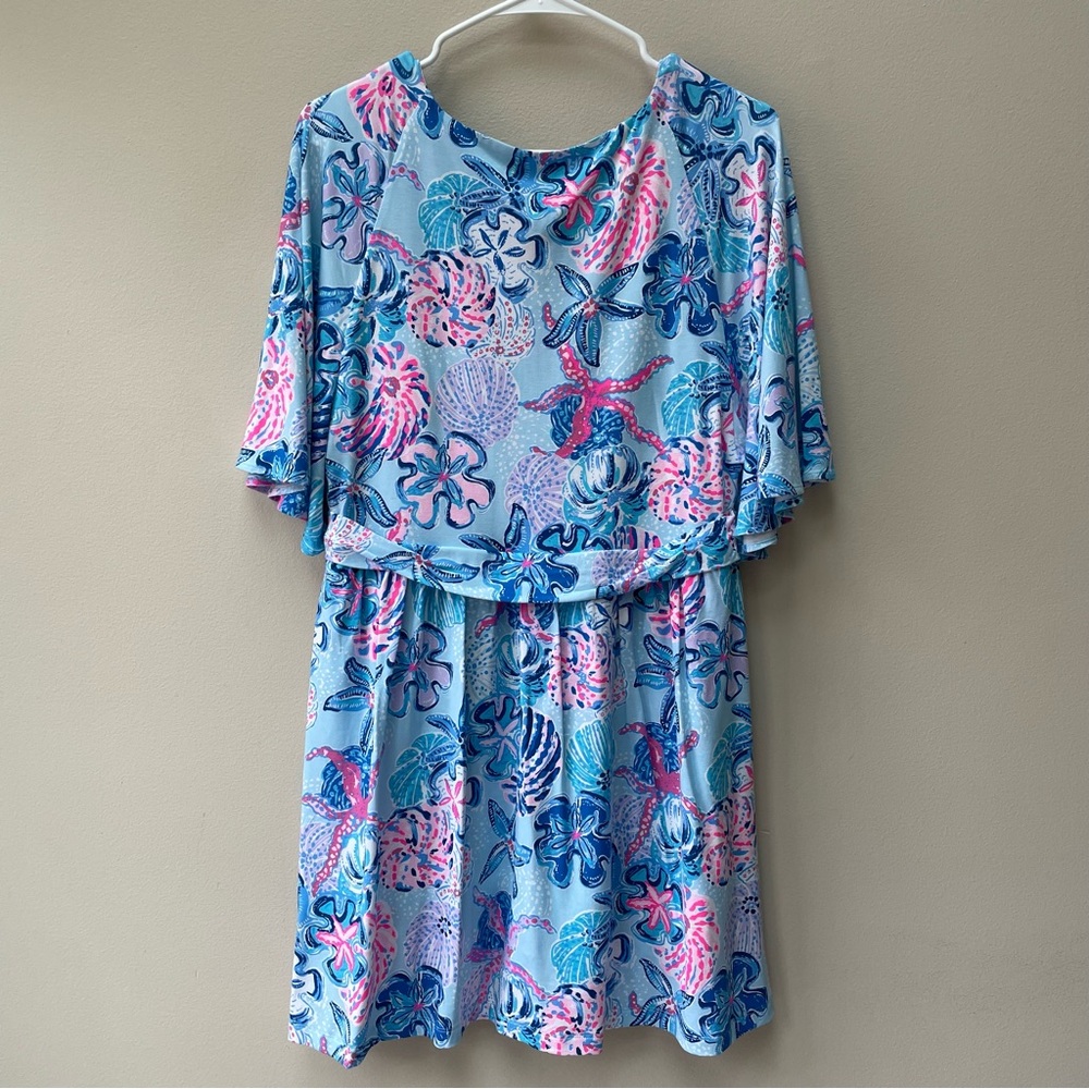 NWT Lilly Pulitzer Minka Skirted Romper Bahamas Beachcomber Print Blue Size L - Picture 5 of 10